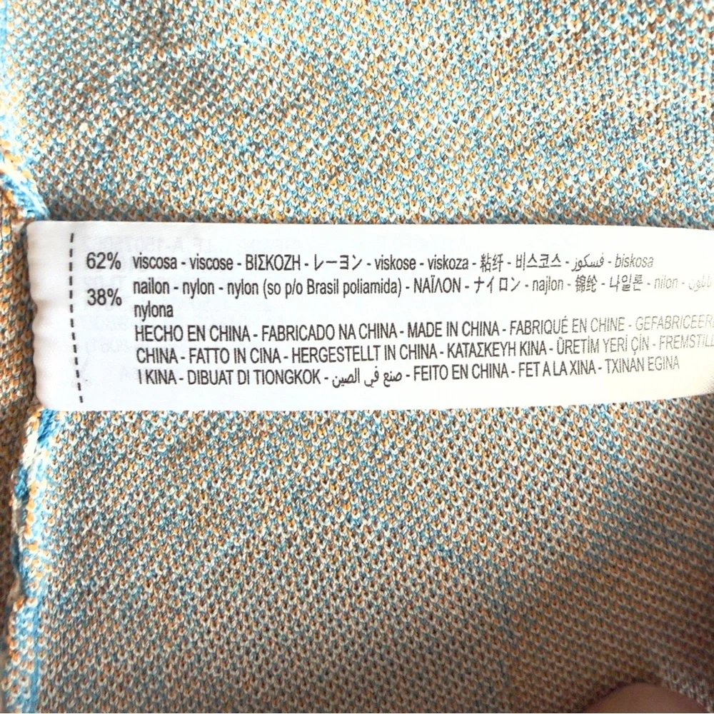 Zara Blue Gingham Daisy Knit Mini Dress Size Large - Picture 12 of 12